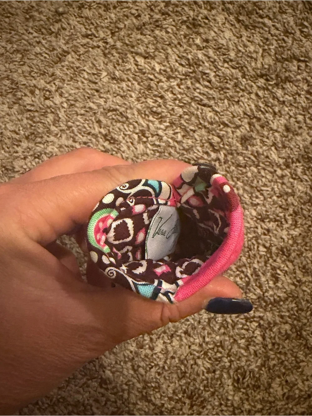Vera Bradley Pink Quilted Floral Eyeglass Sleeve with Turquoise Accents